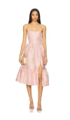 V. Chapman Virginia Midi Dress In Light Pink Windsor Brocade