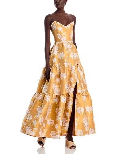 V. Chapman Vivian Dress In Gold Baroque Floral