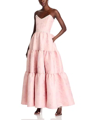 V. Chapman Vivian Dress In Light Pink Windsor Brocade