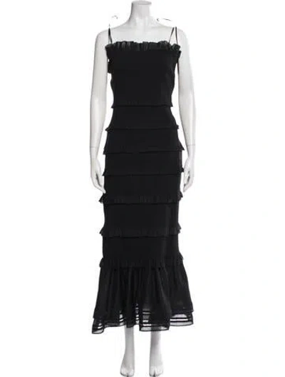 Pre-owned V. Chapman V-neck Long Dress W/ Tags In Black