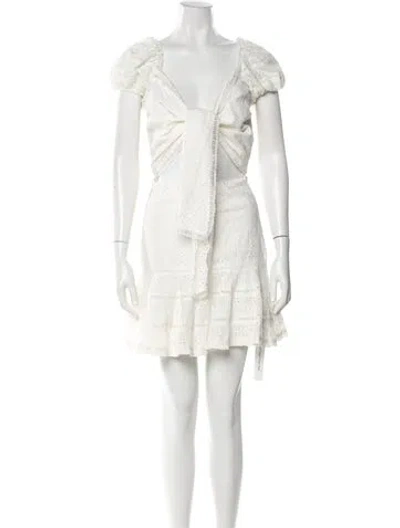 Pre-owned V. Chapman V-neck Mini Dress In White