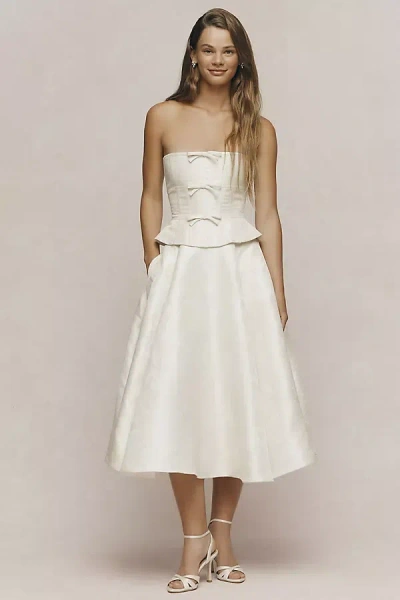 V. Chapman X Anthropologie Weddings Carolena Midi Skirt In Metallic