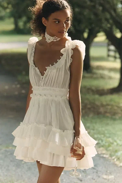 V. Chapman X Kristopher Brock Andalusia Mini Dress In White