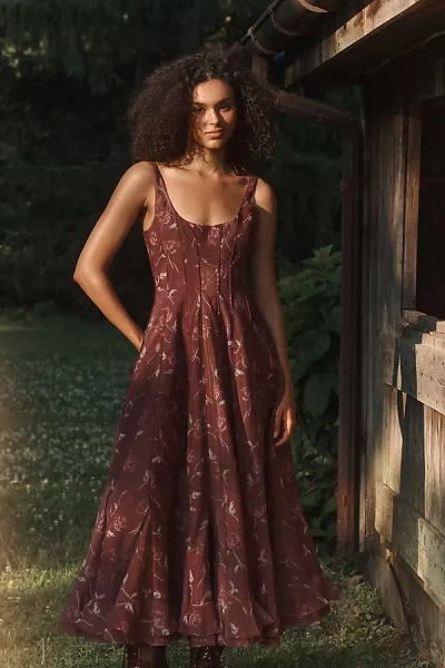V. Chapman X Kristopher Brock Catalonia Midi Dress In Multicolor