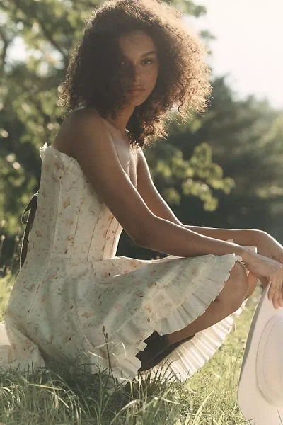 V. Chapman X Kristopher Brock Mallorca 100% Cotton Mini Dress In Multi