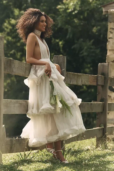 V. Chapman X Kristopher Brock Valencia Midi Dress In Ivory