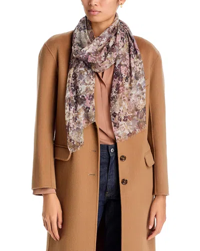 V Fraas Blurred Floral Scarf In Brown