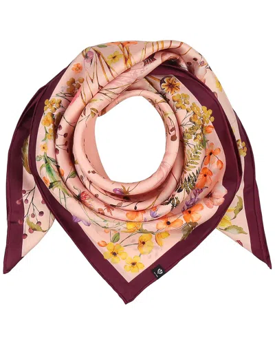 V Fraas V. Fraas Cottage Floral Square Silk Scarf In Multi