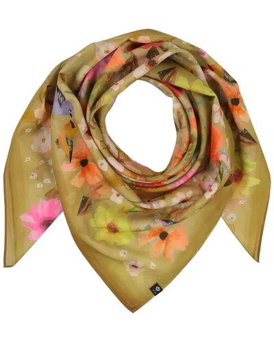 V Fraas V. Fraas Floral Birds Square Silk-blend Scarf In Multi