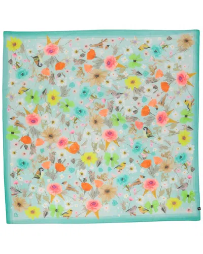 V Fraas V. Fraas Floral Birds Square Silk-blend Scarf In Multi