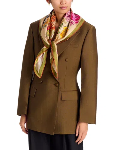 V Fraas Floral Silk Square Scarf In Red
