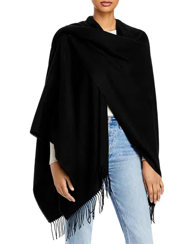 V Fraas Fraas Fringe Trim Ruana In Black