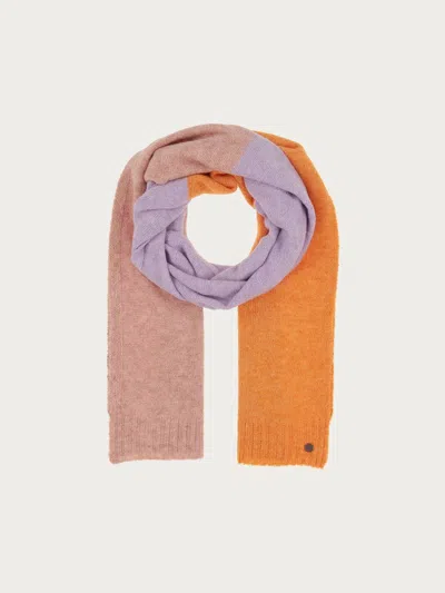 V Fraas Knitted Scarf With Block Stripes In Lilac Breeze