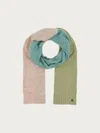 V Fraas Knitted Scarf With Block Stripes In Powder Mint
