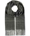 V Fraas Men's Prince Of Wales Plaid Scarf In Gray