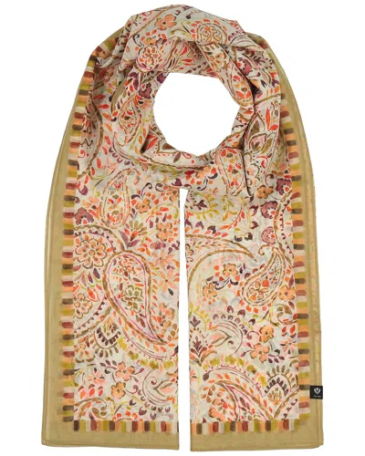 V Fraas V. Fraas Ornamental Paisley Wrap Silk-blend Scarf In Neutral