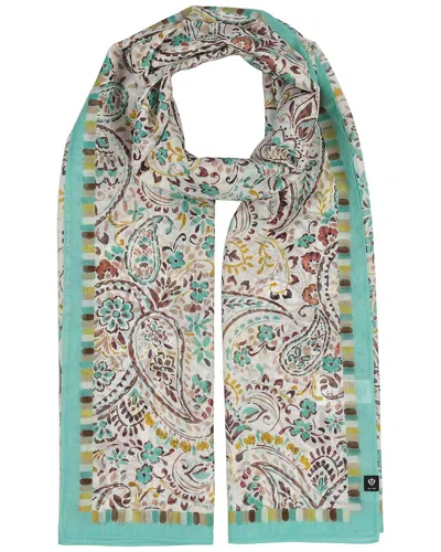 V Fraas V. Fraas Ornamental Paisley Wrap Silk-blend Scarf In Green