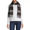 V Fraas Plaid Oblong Scarf In Black