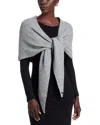 V Fraas Solid Knit Triangle Scarf In Gray