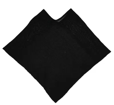 V Fraas Triangle Ribbed Poncho In Black