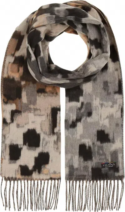 V Fraas Women's Abstract Houndstooth Cashmink Scarf In Stone In Brown