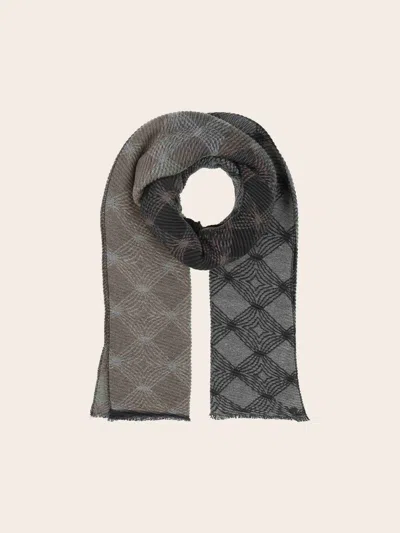 V Fraas Women's Geo Metallic Plisse Scarf In Sand In Grey