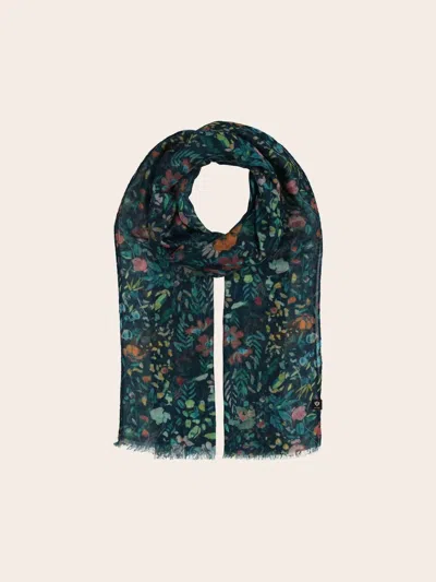 V Fraas Women's Mille Fleur Scarf In Teal In Black