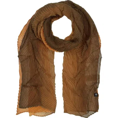 V Fraas Women's Ombre Plisse Scarf In Winter Moss In Brown