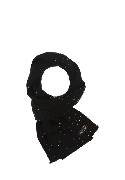 V Fraas Women's Rhinestone Stole In Caviar Black