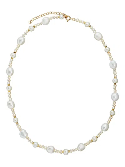 V Jewellery Isobelle Pearl Necklace In Gold