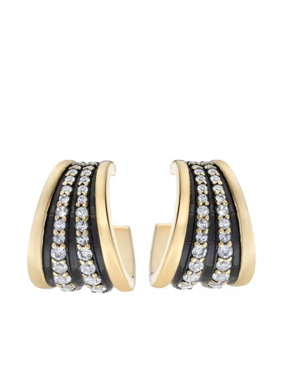 V Jewellery Nina Embellished Hoop Earrings In Gold