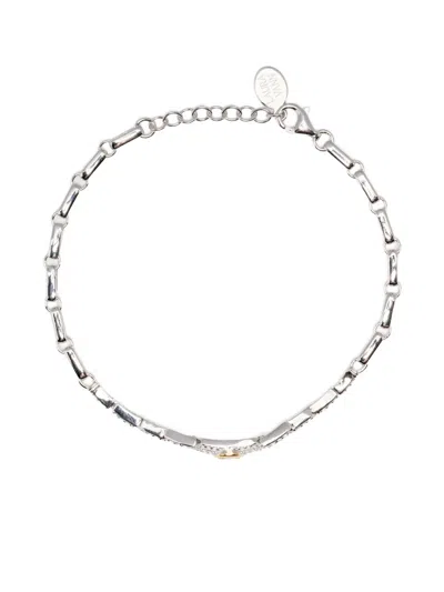 V Jewellery Slimline Dual Tone Bracelet In Silver