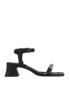 V Season Woman Sandals Black Size 7 Textile Fibers In Black