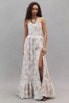 V. CHAPMAN CHARLOTTE LACE STRAPLESS MAXI GOWN