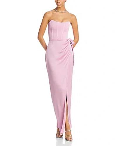 V. Chapman June Corset Wrap Tie Dress In Mauve Mist