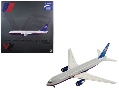 V1:400 Boeing 767-200er Commercial Aircraft "united Airlines" (n609ua) Gray With Blue Tail 1/400 Diecast Mo