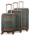 V19.69 Italia Vintage-like 3 Piece Expandable Retro Luggage Set In Olive Green