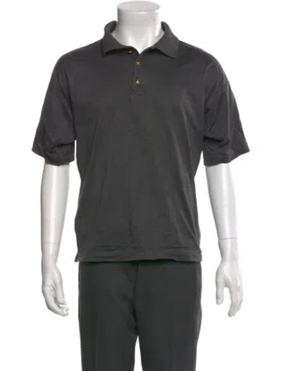 Pre-owned V2 Versace Classic Crew Neck Short Sleeve Polo Shirt In Gray