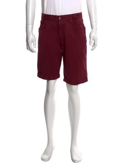 Pre-owned V2 Versace Classic Flat Front Shorts In Burgundy