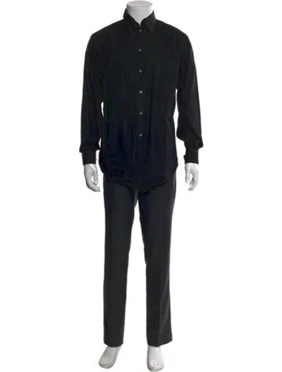 Pre-owned V2 Versace Classic Long Sleeve Shirt In Black