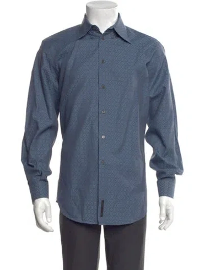 Pre-owned V2 Versace Classic Long Sleeve Shirt In Blue