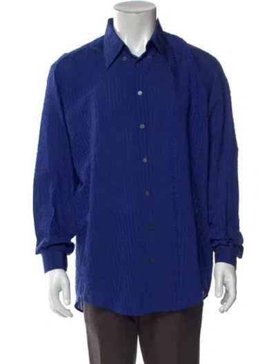 Pre-owned V2 Versace Classic Long Sleeve Shirt In Blue