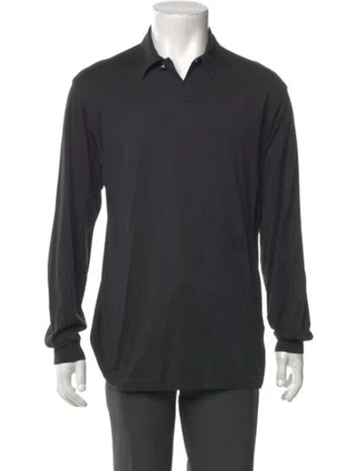 Pre-owned V2 Versace Classic Long Sleeve Shirt In Blue