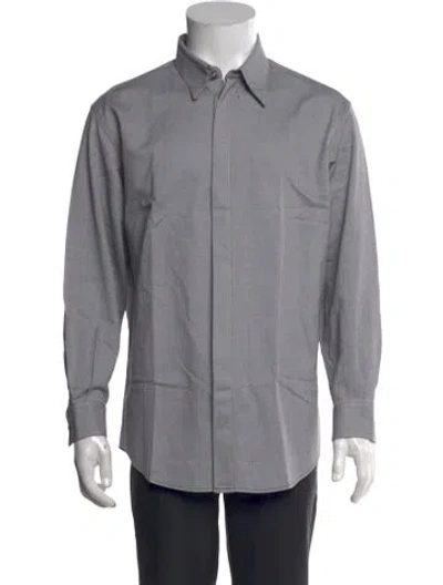Pre-owned V2 Versace Classic Long Sleeve Shirt In Gray