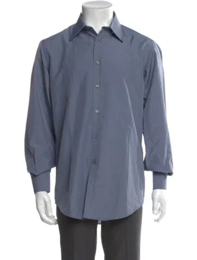 Pre-owned V2 Versace Classic Long Sleeve Shirt W/ Tags In Blue