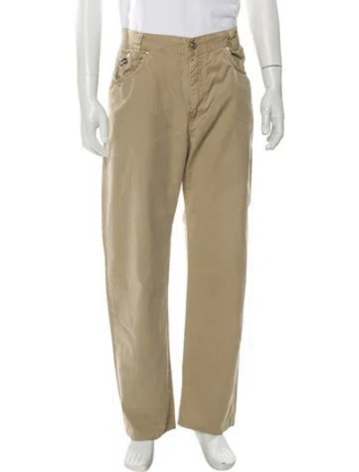 Pre-owned V2 Versace Classic Medusa Insignia Chinos In Brown