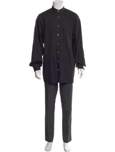 Pre-owned V2 Versace Classic Medusa Insignia Long Sleeve Shirt In Black