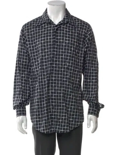 Pre-owned V2 Versace Classic Plaid Print Long Sleeve Shirt In Multi