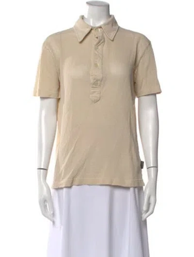 Pre-owned V2 Versace Classic Short Sleeve Polo In Neutral