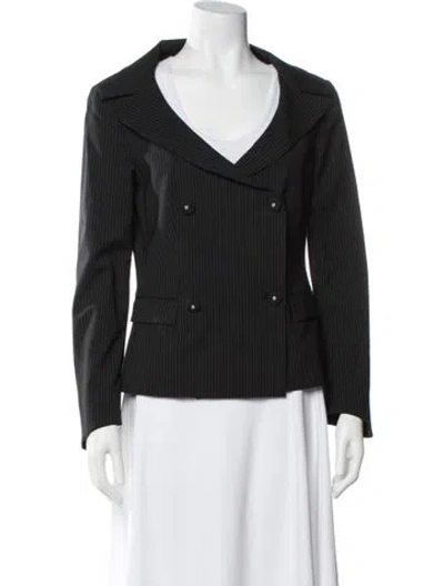 Pre-owned V2 Versace Classic Striped Blazer In Black